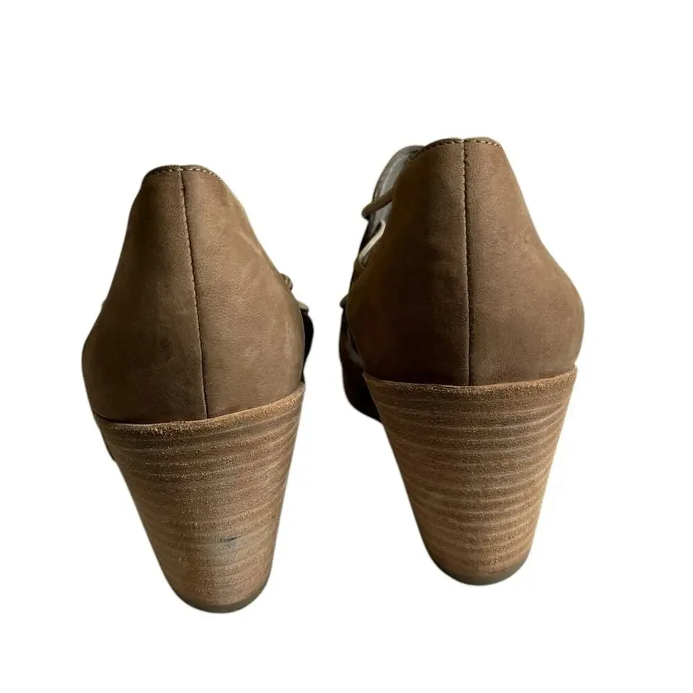Eileen Fisher‎ Alfie Leather Cutout Sandals Shooties Womens 7.5 Minimalist